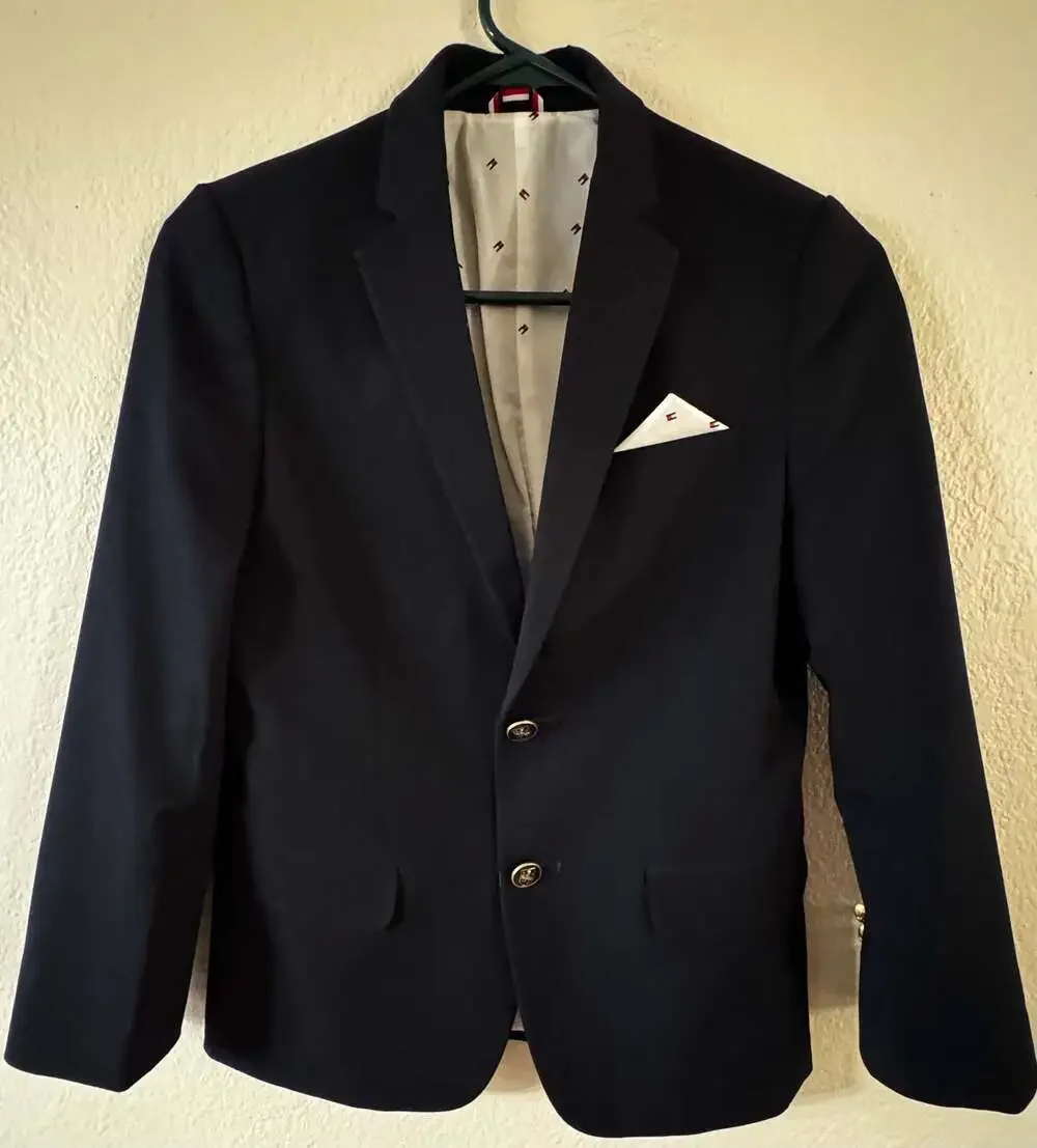 Tommy Hilfiger Boys Navy 2-Piece Suit Jacket & Pants Size 10 EUC